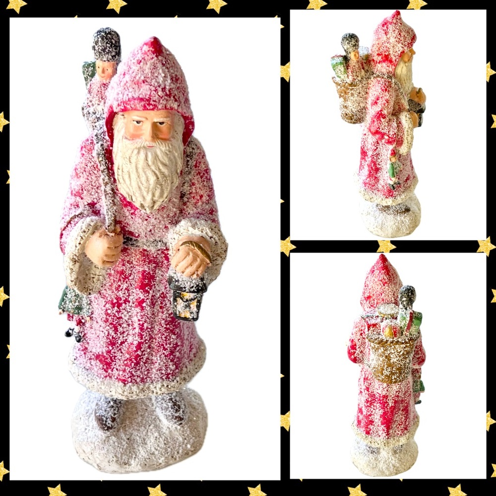 Nicole/Simply Winter ~ 10” Sugared Santa Claus Figurine